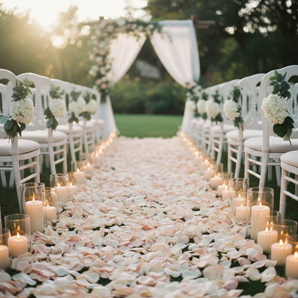 Silk Flower Petals Wedding Aisle Decoration on a Budget: How to Get a Stunning Ceremony Look Without Spending a Fortune