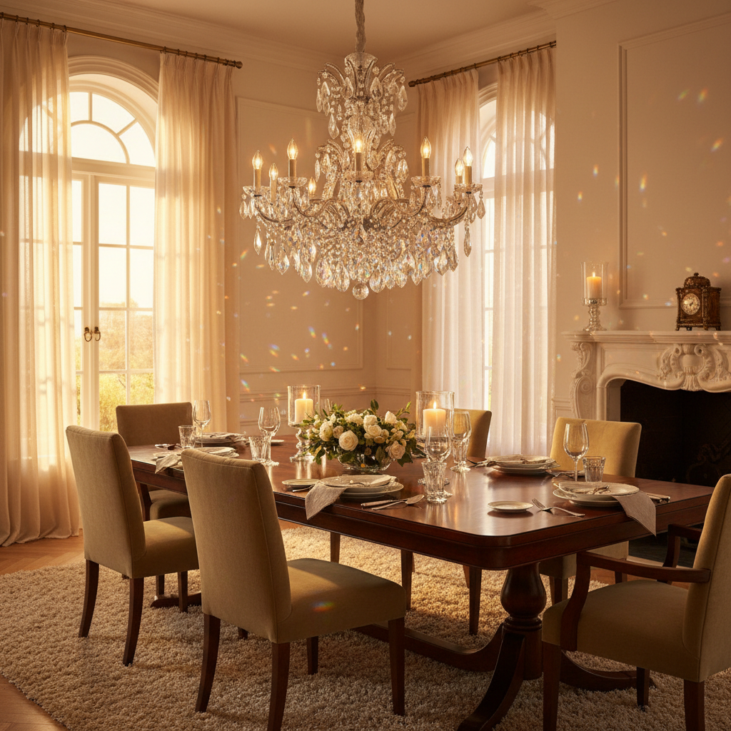 Crystal Chandelier Dining Room Pendant Light Trends: Built for Grand Estates, Marketed to Everyday Homes