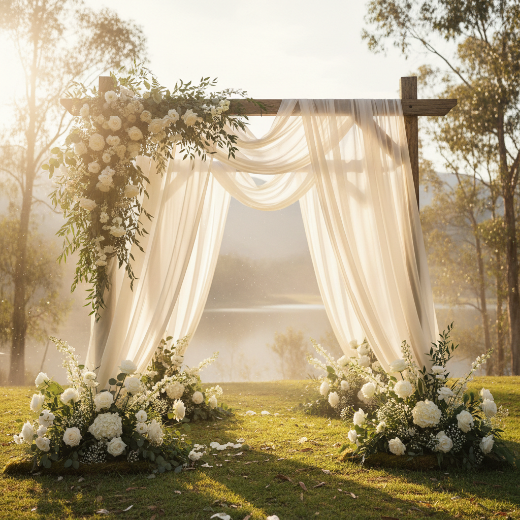 Structured In, Limp and Lifeless Out: What Newer Chiffon Wedding Arch Draping Fabric Traded Away
