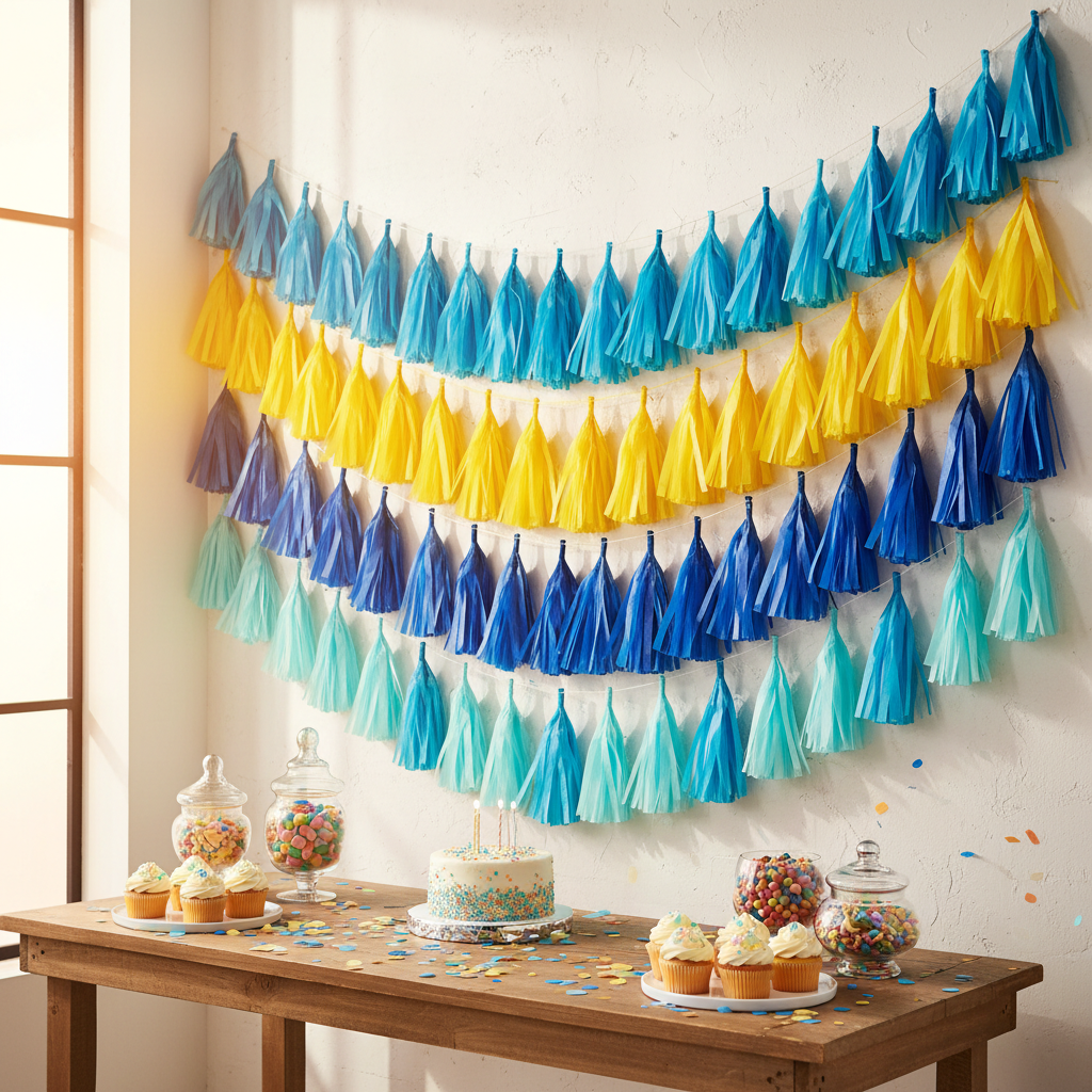 Tissue Paper Tassel Garland Birthday Banner Decor Bought in January, Tested in July: The Party Backdrop Stress Nobody Plans For