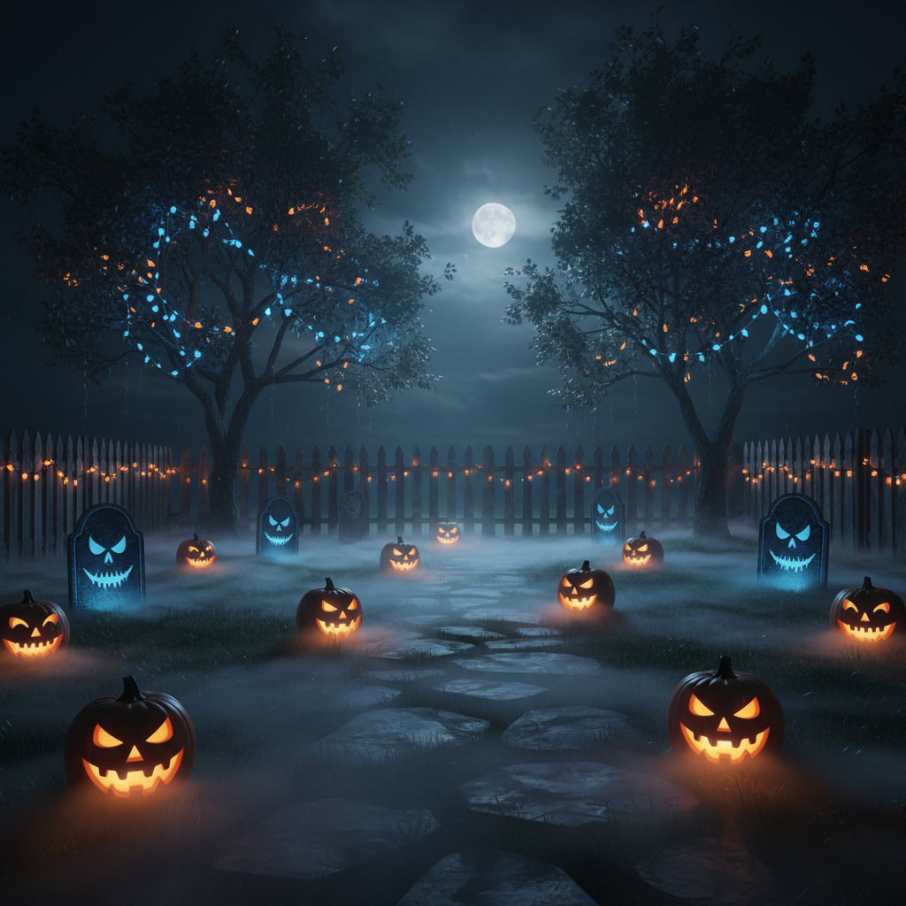 Small Space, Big Fright: How to Use Outdoor Halloween String Lights in a Spooky Yard Setup