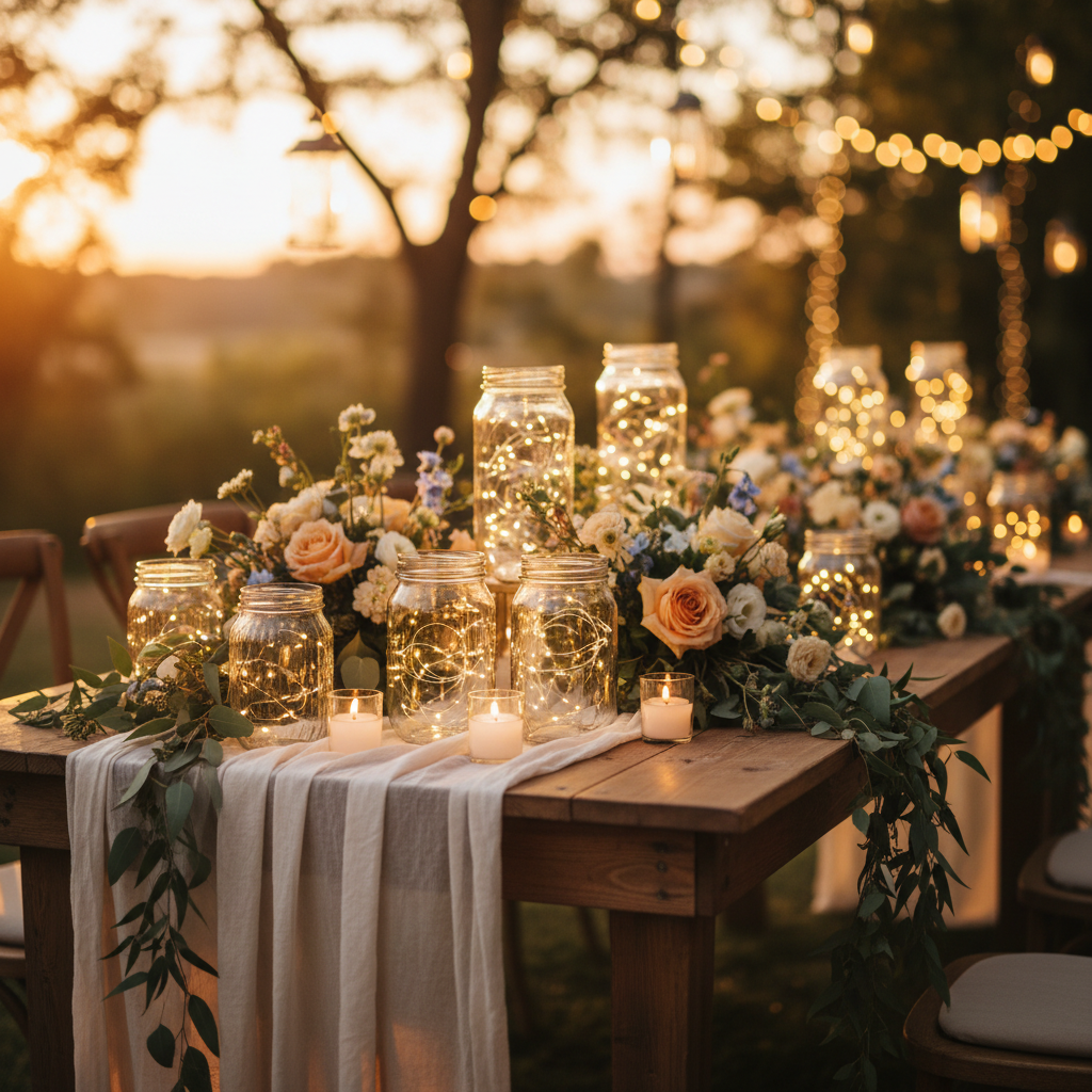 The Real Glow Difference Between Warm and Cool LED Fairy Lights in Mason Jar Wedding Decor — And Which One Fits Your Reception Vibe