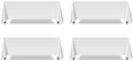 Pomp Pure White 90" x 132" Poplin Polyester Tablecloth (4 Pack) | Wrinkle + Stain Resistant Easy Care Premium Fabric | Fits 6FT Rectangle Table