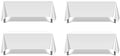 Pomp Pure White 70" x 120" Poplin Polyester Tablecloth (4 Pack) | Wrinkle + Stain Resistant Easy Care Premium Fabric | Fits 6FT or 8FT Rectangle Table