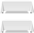Pomp Pure White 90" x 132" Poplin Polyester Tablecloth (2 Pack) | Wrinkle + Stain Resistant Easy Care Premium Fabric | Fits 6FT Rectangle Table