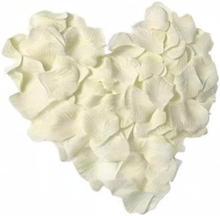 ocharzy 1000pcs Rose Petals Artificial Silk Flower Rose Petals for Wedding Decorations,Romantic Night,Valentine's Day, Parties,Events(Separated, Cream White)