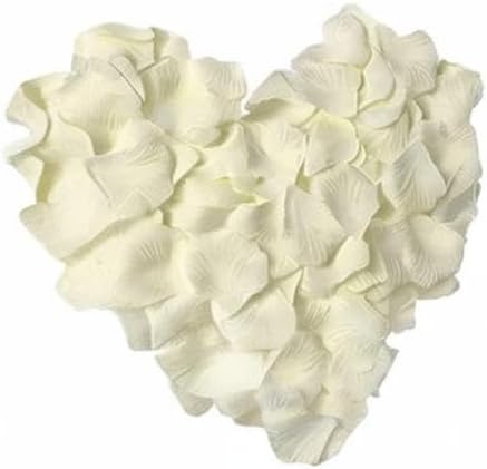 ocharzy 1000 PCS Rose Petals Fake Rose Petals for Romantic Night, Wedding Flower Decoration, Party, Events (Cream)