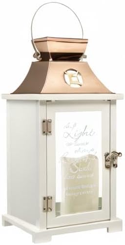 Let's Make Memories Personalized Memorial Lantern - Sympathy - Condolences - LED Candle - Automatic Timer - Wood/Stainless Steel - Copper Finish - A Light Remains