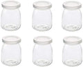 6 Pcs Yogurt Pudding Jars Bottles With Plastic Lids Ideal for Jam, Honey, Wedding Favors, Shower Favors, Baby Foods (5.5 oz (150ml))