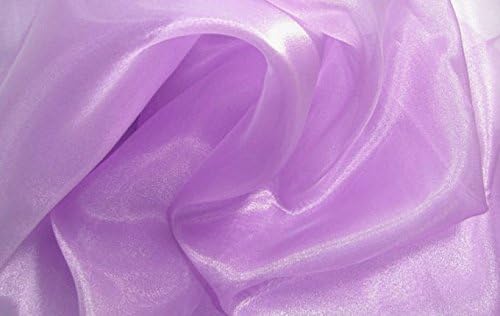 VDS Light Purple Organza Fabric, 25 Yards Continuous, 45” Wide, Wedding Party Decoration Iridescent Crystal Sheer Shiny Organza Tulle Bridal Dress DIY Crafts Costume Sewing Backdrop Arch Cloth