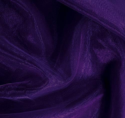 VDS Purple Organza Fabric, 30 Yards Continuous, 45” Wide, Wedding Party Decoration Iridescent Crystal Sheer Shiny Organza Tulle Bridal Dress DIY Crafts Costume Sewing Backdrop Arch Cloth