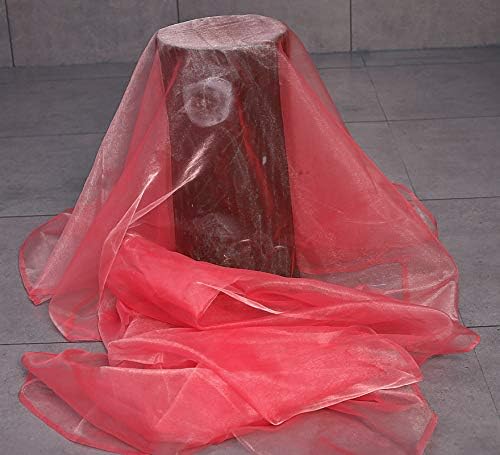 VDS Coral Organza Fabric, 10 Yards Continuous, 45” Wide, Wedding Party Decoration Iridescent Crystal Sheer Shiny Organza Tulle Bridal Dress DIY Crafts Costume Sewing Backdrop Arch Cloth