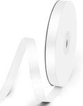 3/8" x 50 Yards Satin Ribbon - White Silk Ribbon with Spool - Ideal for Gift Wrapping, Floral Bouquets, Crafts, Wedding Party Decorations, Christmas and Sewing Projects