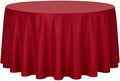 sancua Round Tablecloth - 108 Inch - Water Resistant Spill Proof Washable Polyester Table Cloth Decorative Fabric Table Cover for Dining Tables, Buffet Parties and Camping, Red