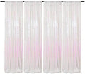 Iridescent White Sequin Backdrop Curtains 4 Panels 2FTx8FT Glitter Iridescent White Photo Backdrop Party Wedding Baby Shower Curtain Sparkle Photography Background
