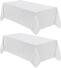 VidaFete Tablecloth 90 * 156inch 2pack Rectangle Table Cloth Polyester, Stain Wrinkle Resistant Dining Table Cover for Kitchen Dinning Party Wedding Rectangular Tabletop Buffet Decoration(White)