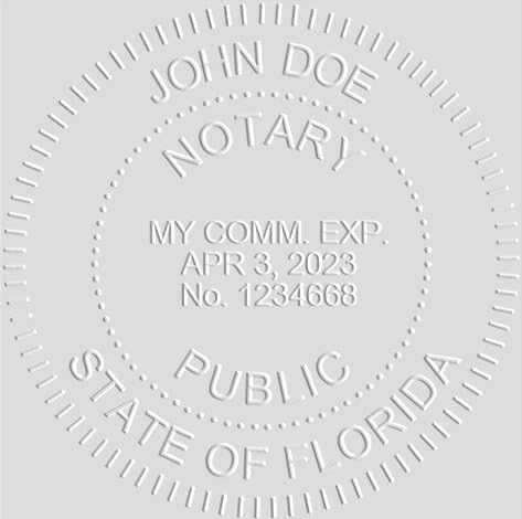 MaxMark Notary Seal Round Desk Embosser for Florida State - Includes Gold Burst Seal Labels (50 Count)