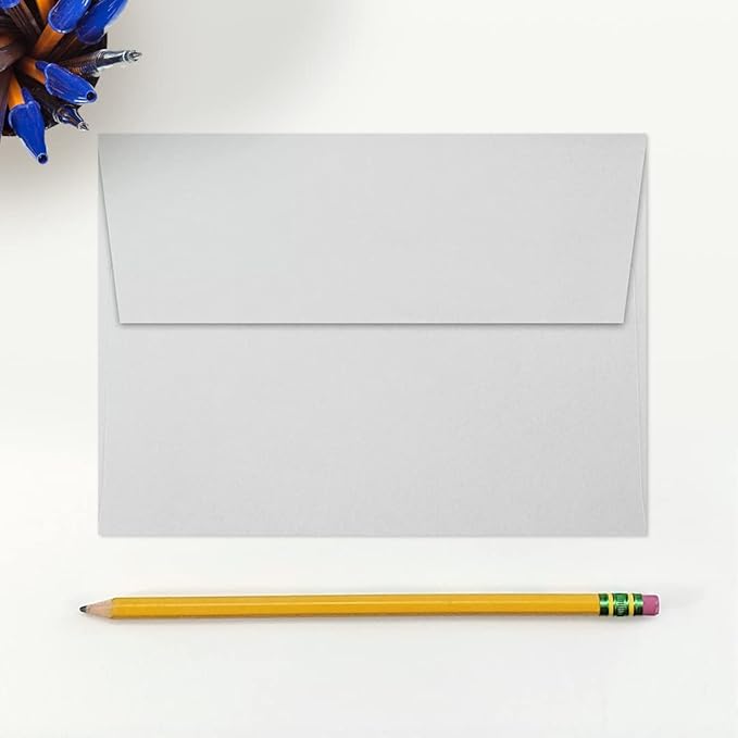 LUXPaper A7 Invitation Envelopes | Peel & Press | 5 1/4" x 7 1/4" | Gray | 80lb. Text | 100% Cotton | 250 Qty