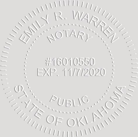 MaxMark Notary Seal Round Desk Embosser for Oklahoma State - Includes Gold Burst Seal Labels (50 Count)