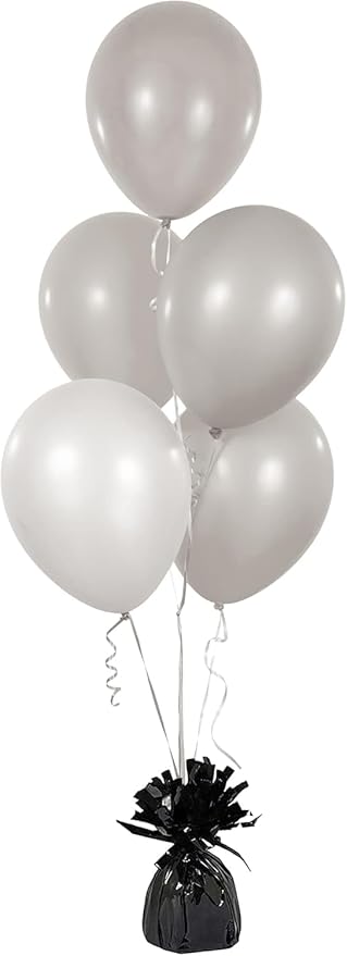 Metallic Balloon Weights, Birthday Party Favors, Novelty and Gag Gifts, 5.5" Inches, 6-Pack (Black)