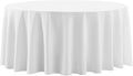Round Tablecloth 120 Inch 1Pack White Tablecloths Washable Decorative Linen Polyester Table Clothes Cover for Dining Table Banquets Buffet Parties and Wedding