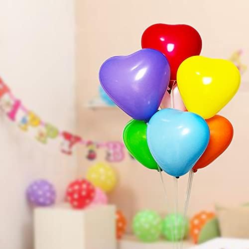 100 6-inch Heart shaped balloons 10 Kinds of Mixed Color Latex Balloons for Valentines Day,Propose Marriage,Wedding Party.(red, purple,yellow,green,blue, pink, white,orange,etc.)