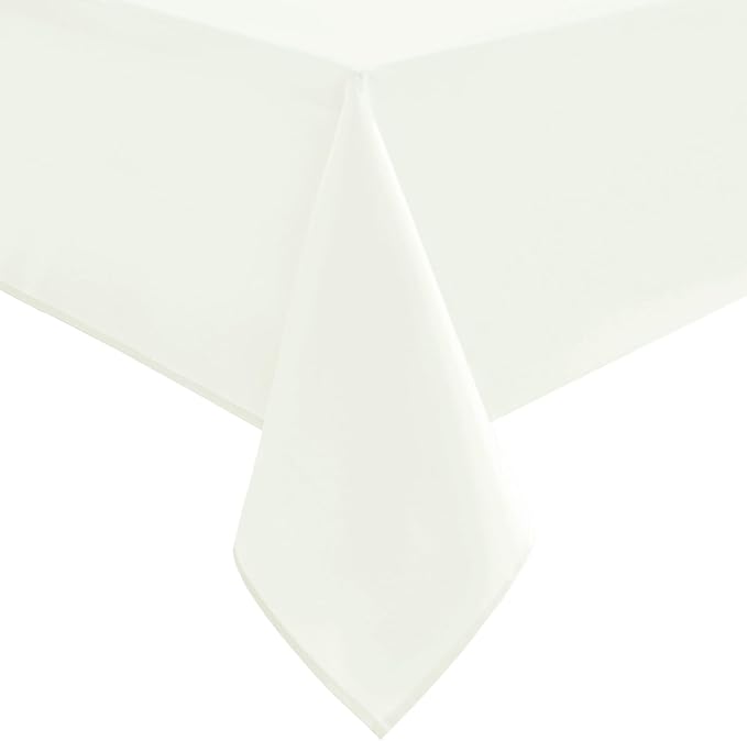 Hiasan Ivory Tablecloth for Rectangle Tables - Waterproof and Spillproof Washable Fabric Table Cloth for Dining Room Kitchen, 70 x 90 Inch