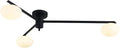 3-Light Modern Sputnik Chandelier with Milk Glass Shade - Black Flush Mount Ceiling Light for Kitchen