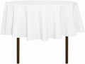 sancua Round Tablecloth - 48 Inch - Water Resistant Spill Proof Washable Polyester Table Cloth Decorative Fabric Table Cover for Dining, Buffet Parties and Camping, White(Fits 20-36 Inch Tables)