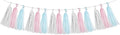 Gender Reveal Decorations Blue Pink - 15pcs Tissue Paper Tassel Garland Baby Gender Reveal Party Supplies Gender Reveal Theme Decor Gold Birthday Hanging Decor Ideas HongTongTong