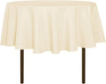 sancua Round Tablecloth - 48 Inch - Water Resistant Spill Proof Washable Polyester Table Cloth Decorative Fabric Table Cover for Dining Buffet Parties, Beige (Fits 30-36 Inch Tables)