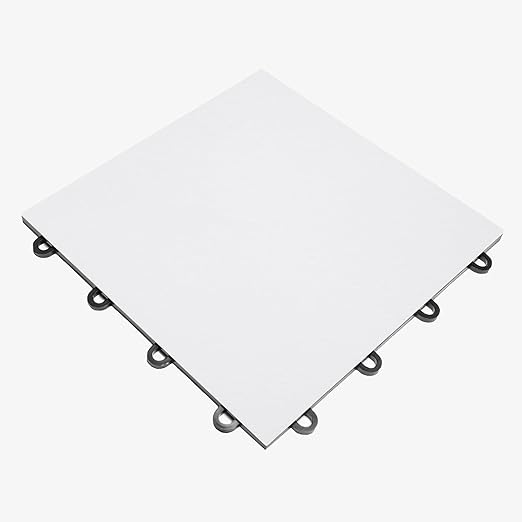 IncStores 3/8 Inch Thick Practice Dance Floor Tiles | Printed Plastic Dance Flooring for Practice and Performance of Countless Dance Styles (White, 28-12" x 12" Tiles)