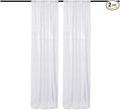 White Sequin Backdrop Curtain - 2FTx8FT 2 Panels Glitter for Parties, Wedding, Baby Shower