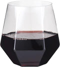 32pcs 12oz Disposable Wine Glasses Plastic Wine Glass Clear Plastic Stemless Unbreakable Shatterproof Glassware Recyclable Diamond Design