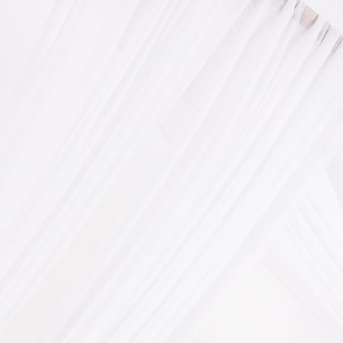 MLMW Wedding Arch Draping Fabric 4 Panels 29" x 20Ft White Sheer Wedding Arch Backdrop Drapes Outdoor Curtain for Ceremony Party Background Ceiling Decor
