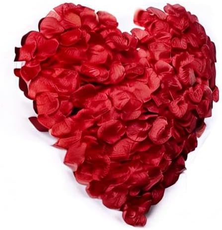 ocharzy 1000 PCS Rose Petals Fake Rose Petals for Romantic Night, Wedding Flower Decoration, Party, Events (Dark Red)
