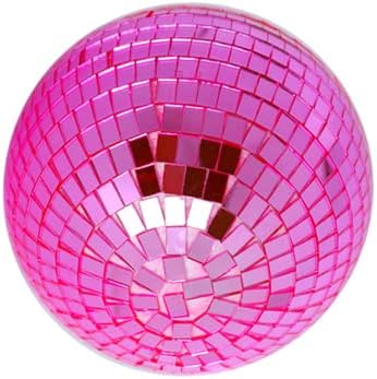 Pink Mirror Disco Ball 6 inch Small Reflects Light Mirror Ball with Hanging Rings for Party Decorations, 70s Theme Party, Christmas Decorations, DJ, Wedding, Birthday