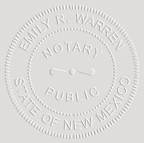 MaxMark Notary Seal Round Desk Embosser for New Mexico State - Includes Gold Burst Seal Labels (50 Count)