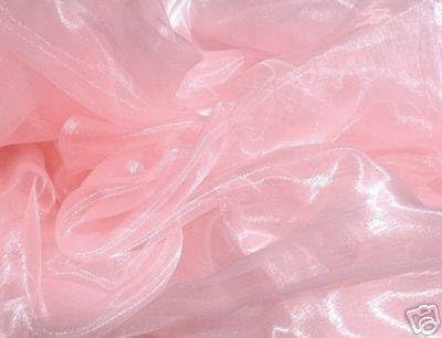 VDS Blush Pink Organza Fabric, 20 Yards Continuous, 45” Wide, Wedding Party Decoration Iridescent Crystal Sheer Shiny Organza Tulle Bridal Dress DIY Crafts Costume Sewing Backdrop Arch Cloth