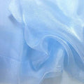 VDS Baby Blue Organza Fabric, 30 Yards Continuous, 45” Wide, Wedding Party Decoration Iridescent Crystal Sheer Shiny Organza Tulle Bridal Dress DIY Crafts Costume Sewing Backdrop Arch Cloth