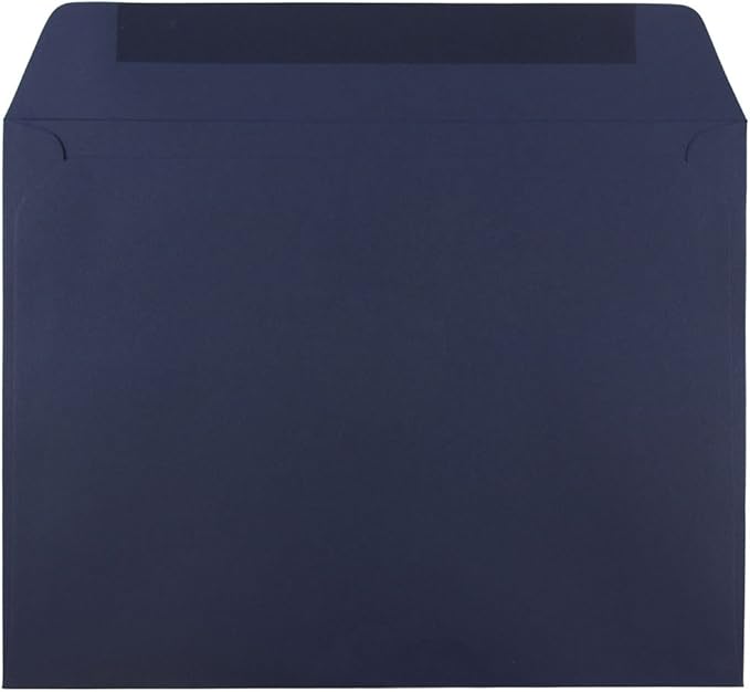 JAM PAPER 9 x 12 Booklet Premium Envelopes - Navy Blue - 25/Pack