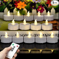 Tea Light Candles with Remote Control,Flickering Flameless LED Candle,Long Lasting 400+Hours,Battery Operated with Timer for Home Decoration Seasonal &Festival Celebration WarmWhite (5pcs)