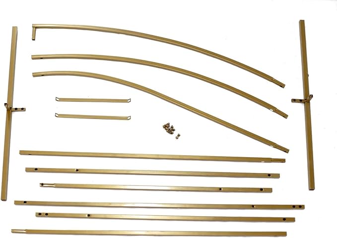 Tableclothsfactory 8ft Gold Metal Wedding Arch Chiara Backdrop Stand, Half Moon Floral Frame Arbor Display