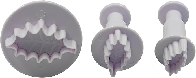 pson 3Pcs Plunger Cookie Cutter Set, Mini Plastic Biscuit Molds for Cake Decorating, Baking, Fondant, and DIY Crafts(Leaf)