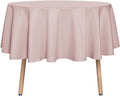 sancua Round Tablecloth - 48 Inch - Water Resistant Spill Proof Washable Polyester Table Cloth Decorative Fabric Table Cover for Dining Tables, Buffet Parties and Camping, Blush