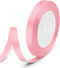 3/8" x 25 Yards Satin Ribbon, Light Pink Silk Ribbon Ideal for Gift Wrapping, Floral Bouquets, Crafts, Wedding Party Decorations, Christmas and Sewing Projects