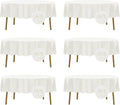 Fokitut 6 Pack Waterproof Round Tablecloth, 70 Inch, Stain Resistant and Wrinkle Polyester Table Cloth, Fabric Table Cover for Kitchen Dining, Wedding, Party, Holiday Dinner-Ivory