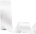 LaRibbons 1 1/2 Inch 50 Yard Double Faced Satin Ribbon,White Satin Craft Fabric Ribbon for Gift Wrapping Floral Bouquets Wedding Party Decoration