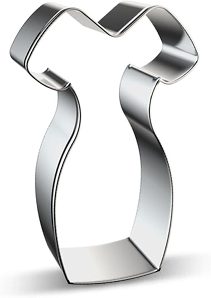 Large Size Dress Shaped Cookie Cutter, Stainless Steel Princess Party Dress Cheongsam Dress Cookie Cutter, 4.6 Inches