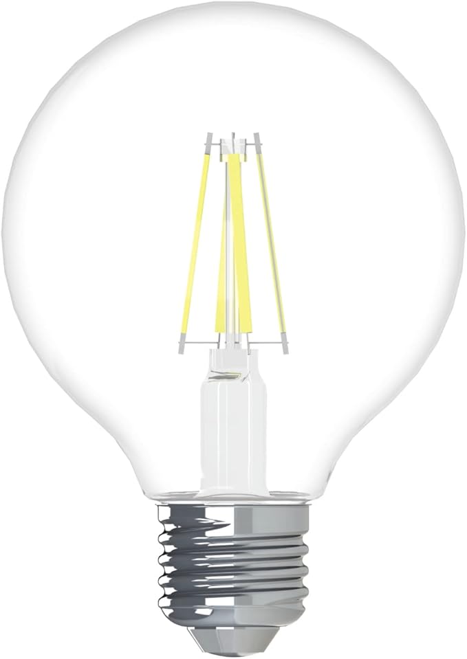 GE Refresh LED Light Bulbs, 60 Watt, Daylight, G25 Globe Bulbs, Clear, Medium Base 3 Count, (1 Pack)